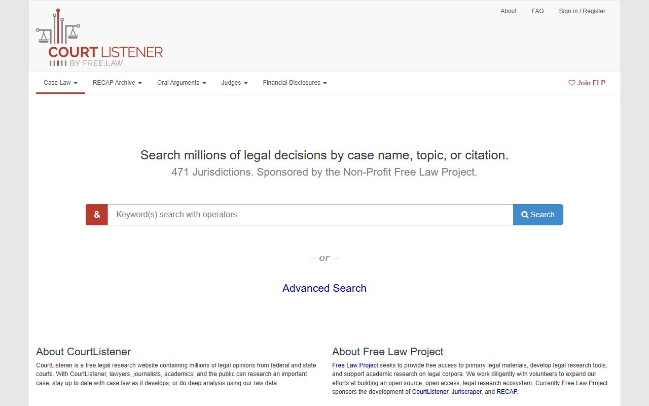 Crawford County court dockets CourtListener federal research alternative