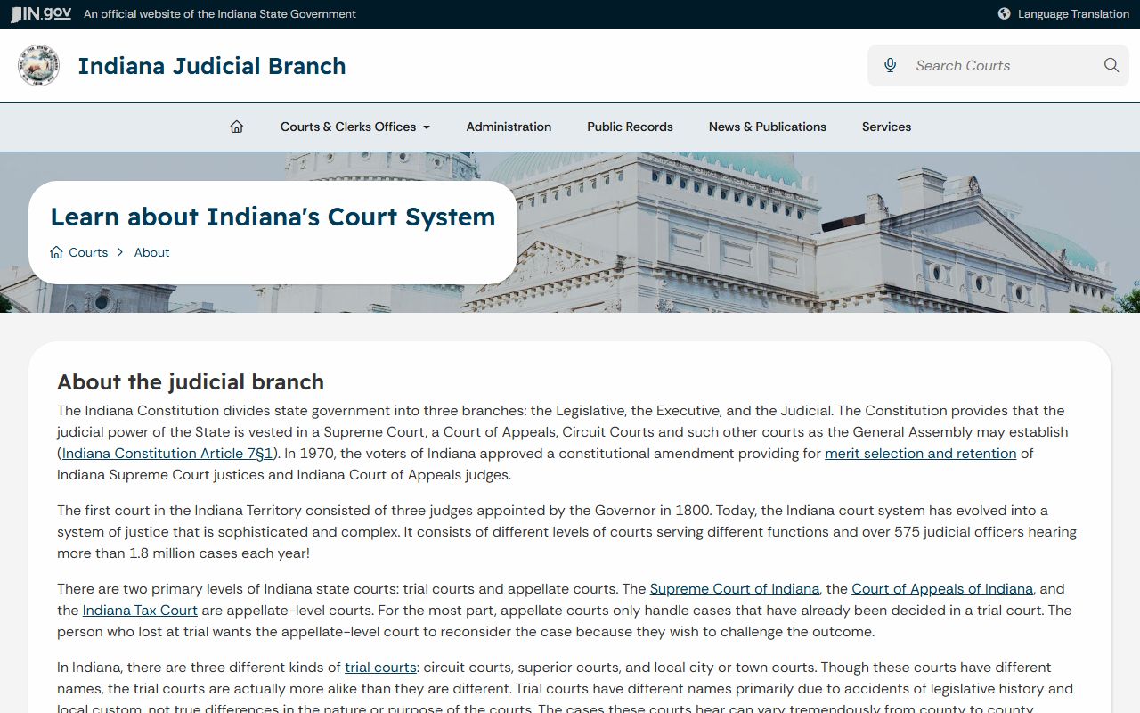 Crawford County Circuit Court Indiana court system overview