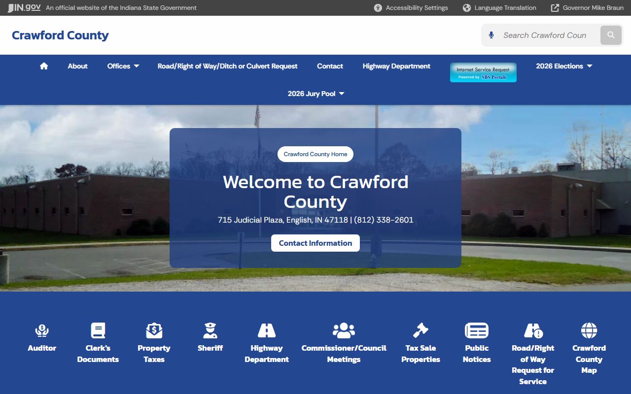 Crawford County Court records county government homepage