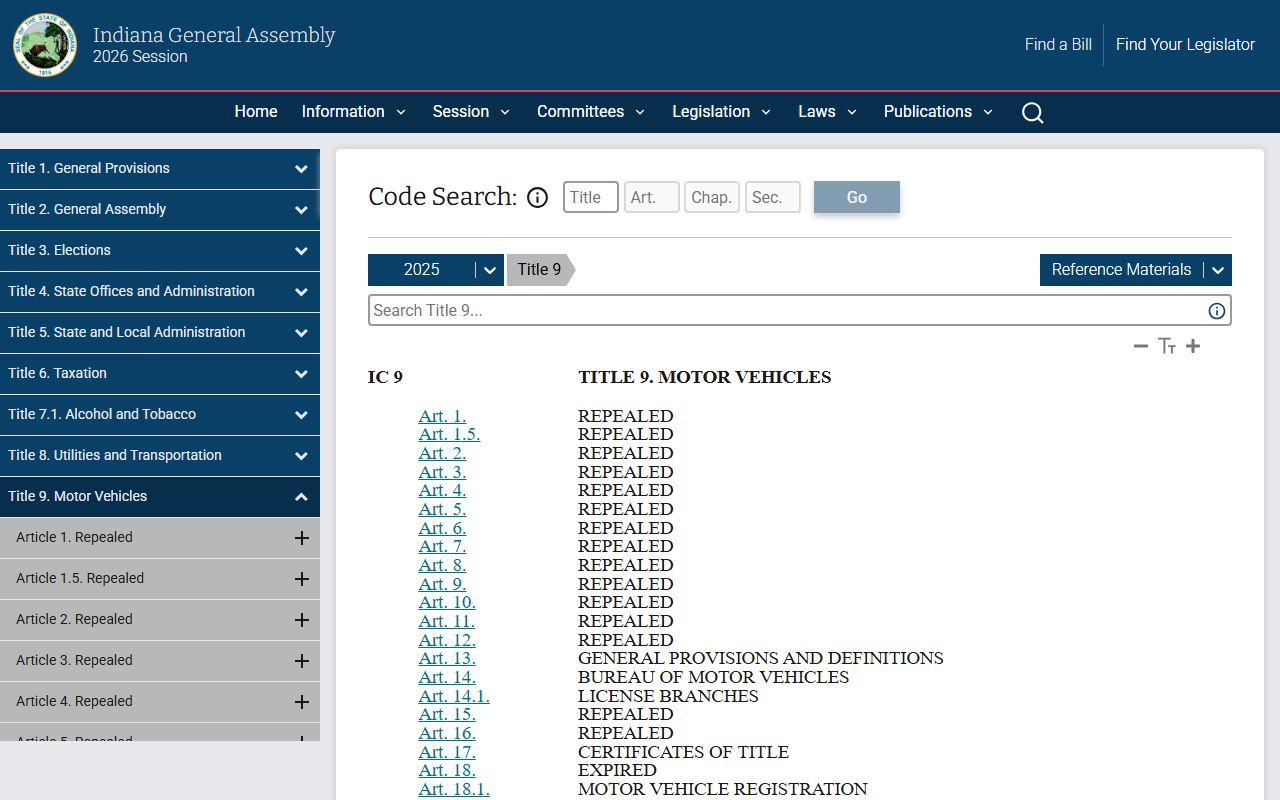 Crawford County traffic court records Indiana motor vehicle law